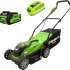 Газонокосилка аккумуляторная GREENWORKS G40LM35K2,  35см, несамоходная,  2Ач, с 1 АКБ, с ЗУ [2501907ua]